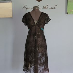 NWT Ruth size 10 black lace vintage dress